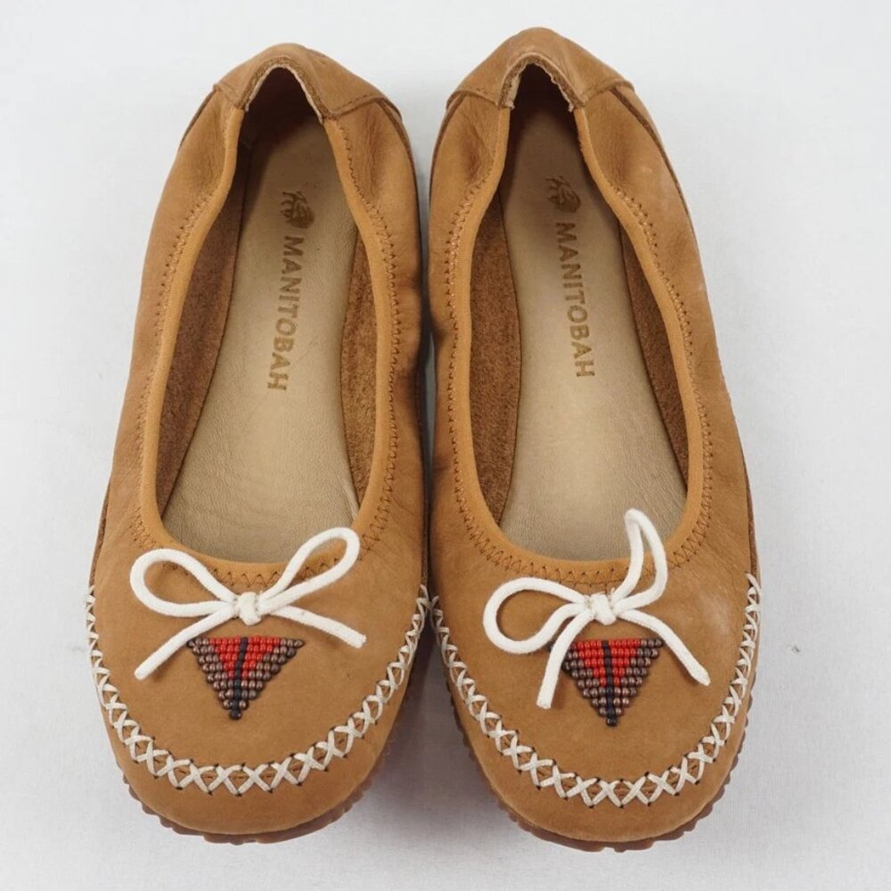 Manitoba Mukluks Butterfly Full Grain Nubuck Leather Flats Shoes Moccasins